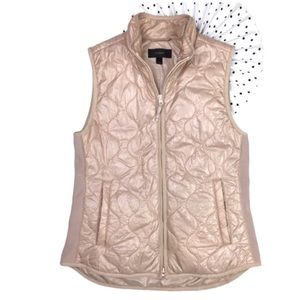 J Crew Shimmery Pink Puffer Vest